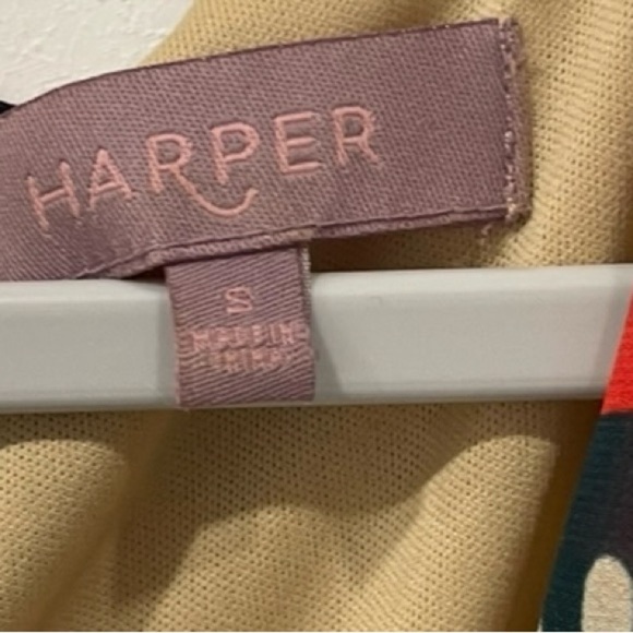 HARPER Dress Size Small Multicolor VNeck maxi dress very feminine back zipper - Picture 4 of 8